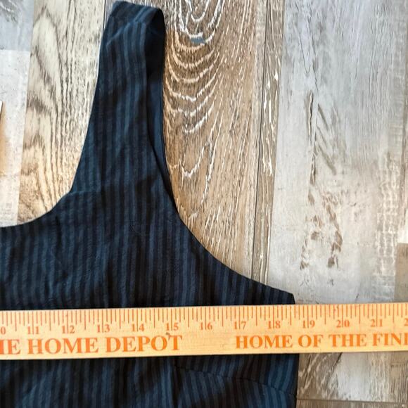 J.Jill Tiered Maxi Dress Sz Medium Black Stripe Preppy Classic Smocked Back NEW - Picture 9 of 9